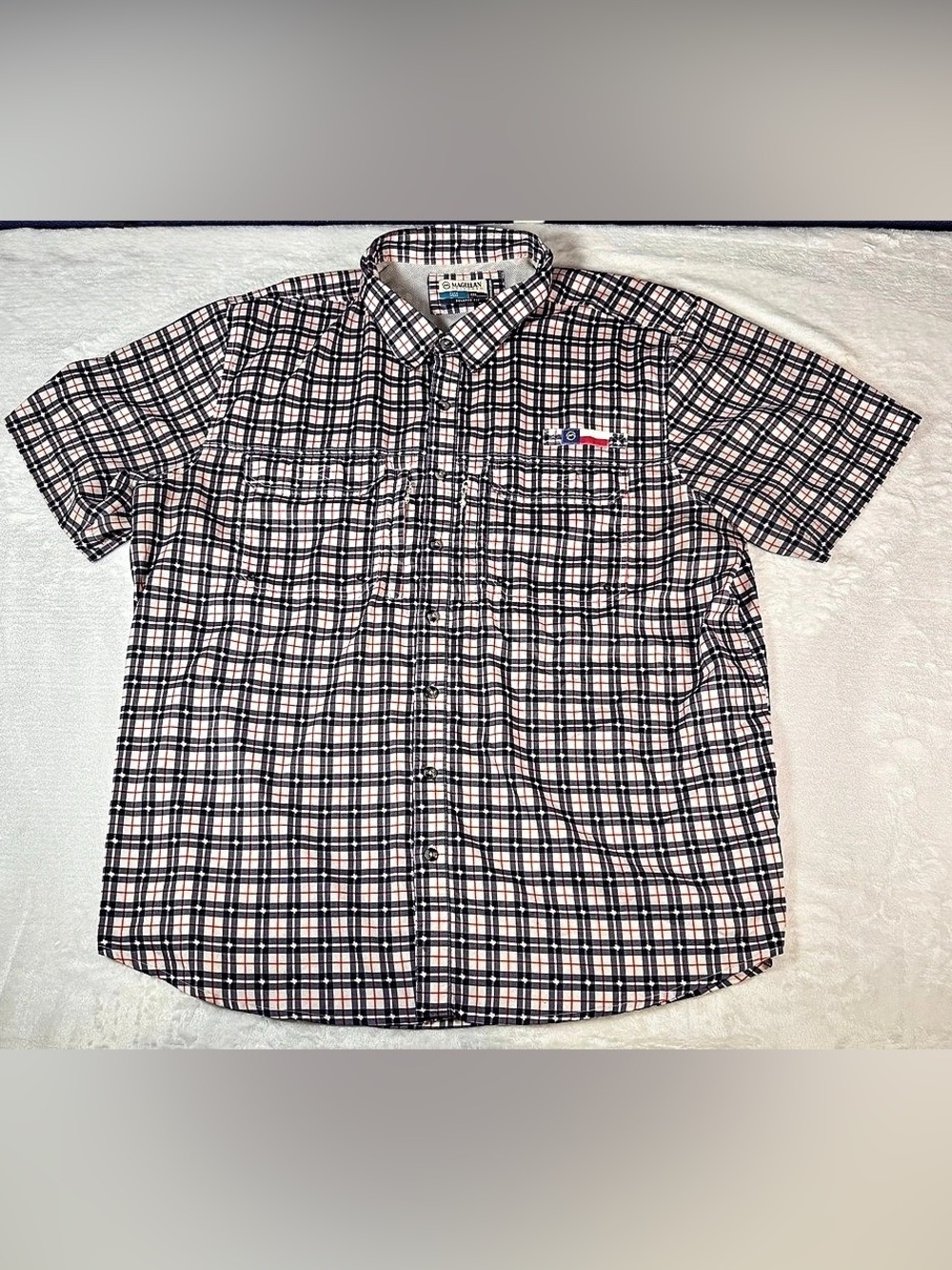 Magellan Outdoors Fish Gear 2XL Plaid Texas Fishing Shirt